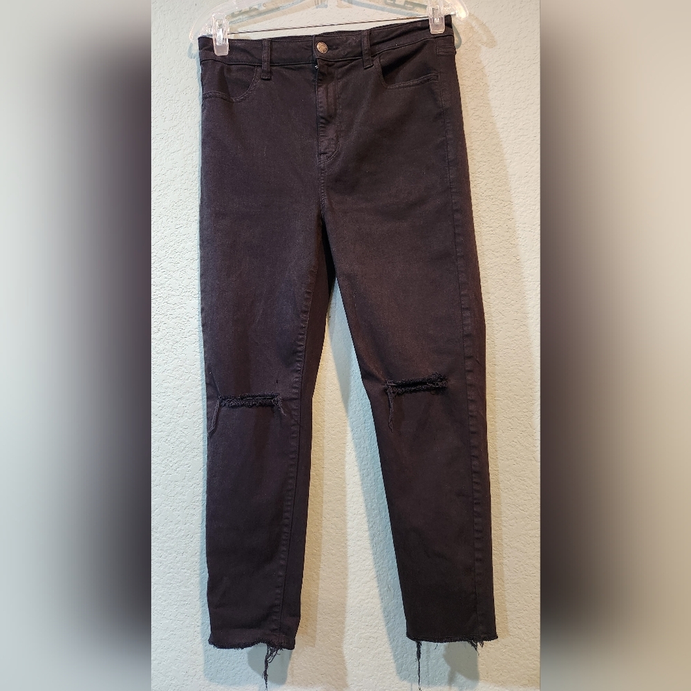 American Eagle Vtg Super Stretch X High Rise Jeggings Black Size 10 Short 30x25